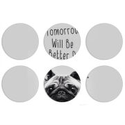 Магнитные фотопазлы круги d55 набор 6 штук 