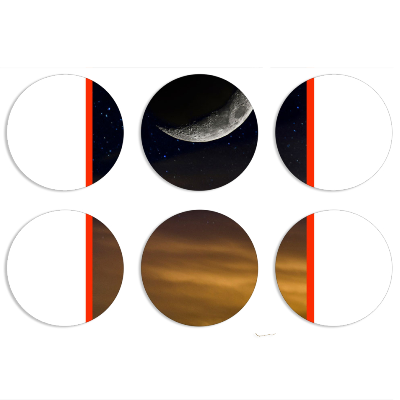 Магнитные фотопазлы круги d55 набор 6 штук 