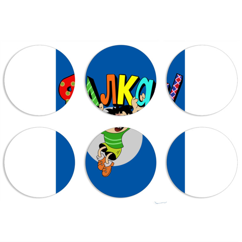 Магнитные фотопазлы круги d55 набор 6 штук 