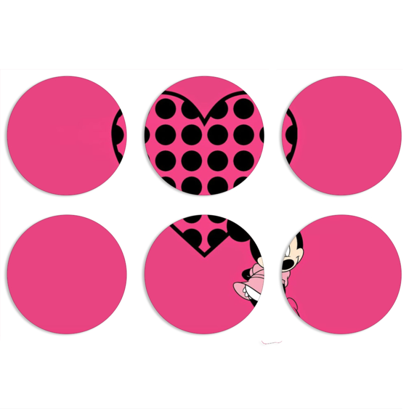 Магнитные фотопазлы круги d55 набор 6 штук 