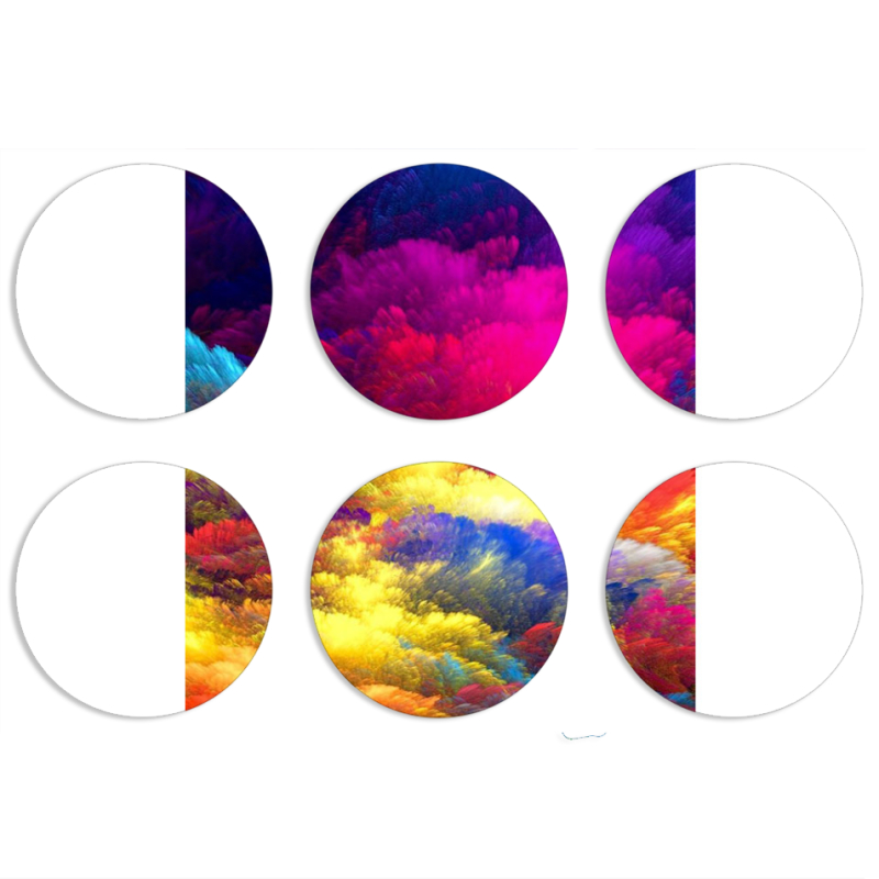 Магнитные фотопазлы круги d55 набор 6 штук 