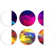 Магнитные фотопазлы круги d55 набор 6 штук 