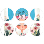 Магнитные фотопазлы круги d55 набор 6 штук 