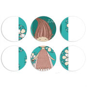 Магнитные фотопазлы круги d55 набор 6 штук Dream Girl