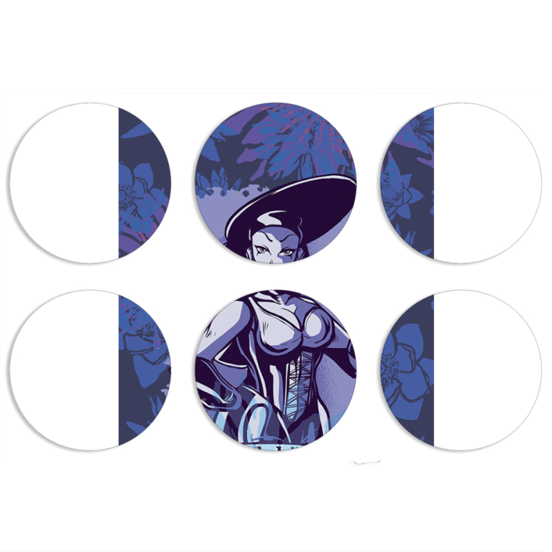 Магнитные фотопазлы круги d55 набор 6 штук Witches Bitches