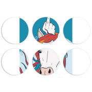 Магнитные фотопазлы круги d55 набор 6 штук Fuck Unicorn