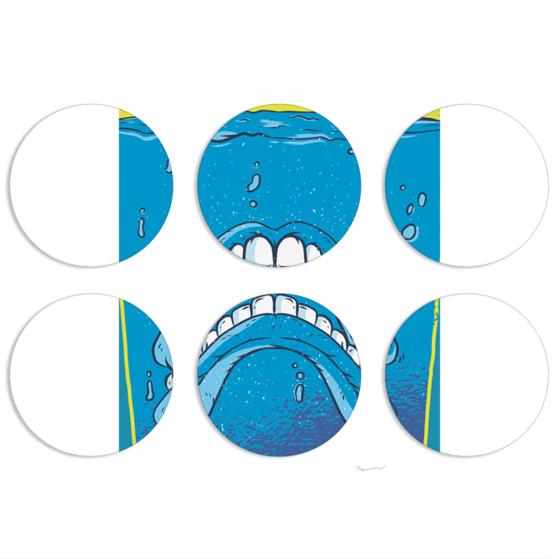 Магнитные фотопазлы круги d55 набор 6 штук Jaws