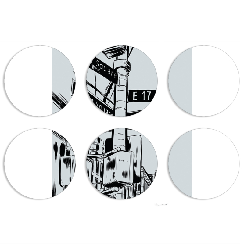 Магнитные фотопазлы круги d55 набор 6 штук 17 Street