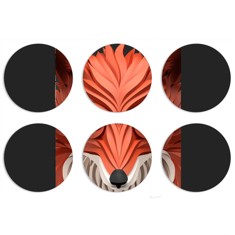 Магнитные фотопазлы круги d55 набор 6 штук 