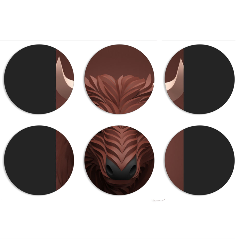 Магнитные фотопазлы круги d55 набор 6 штук 