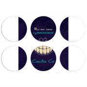 Магнитные фотопазлы круги d55 набор 6 штук Cheshire Cat