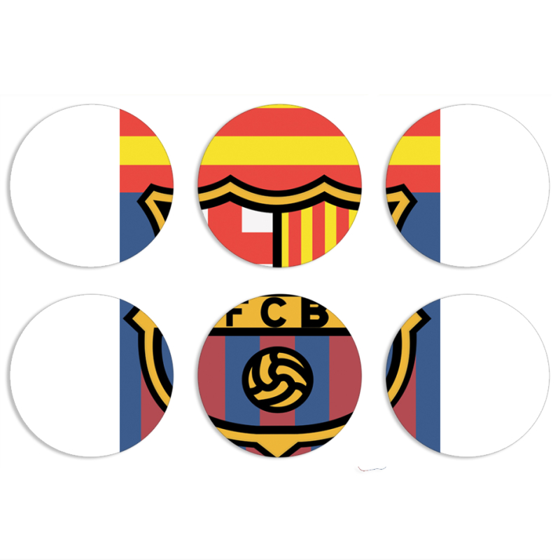 Магнитные фотопазлы круги d55 набор 6 штук FC Barsa