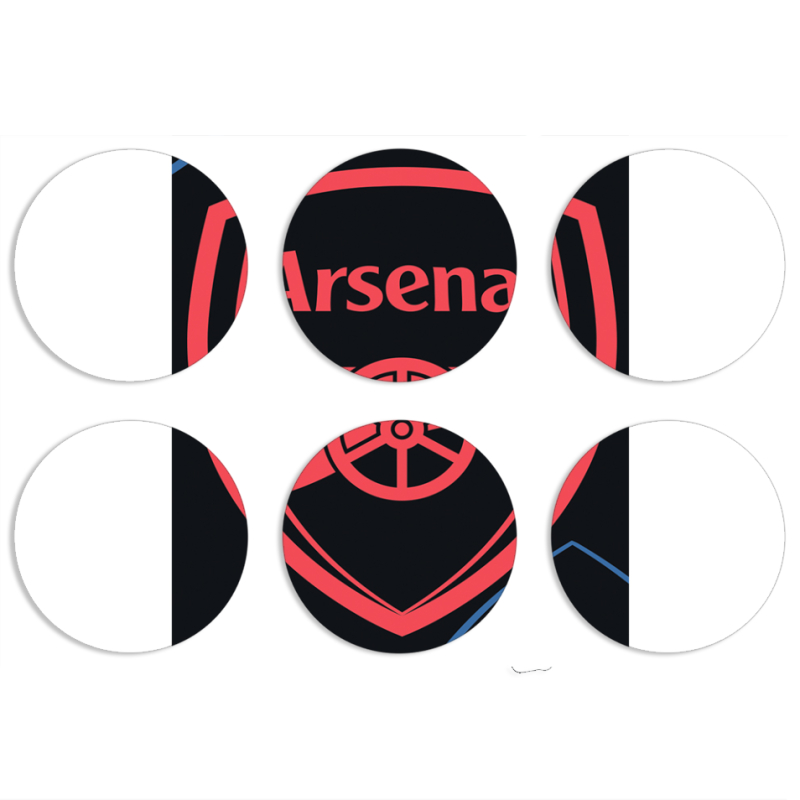 Магнитные фотопазлы круги d55 набор 6 штук Football Arsenal
