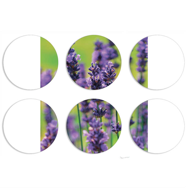 Магнитные фотопазлы круги d55 набор 6 штук Green Lavender