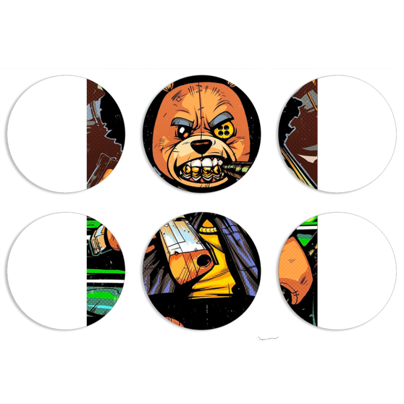 Магнитные фотопазлы круги d55 набор 6 штук 