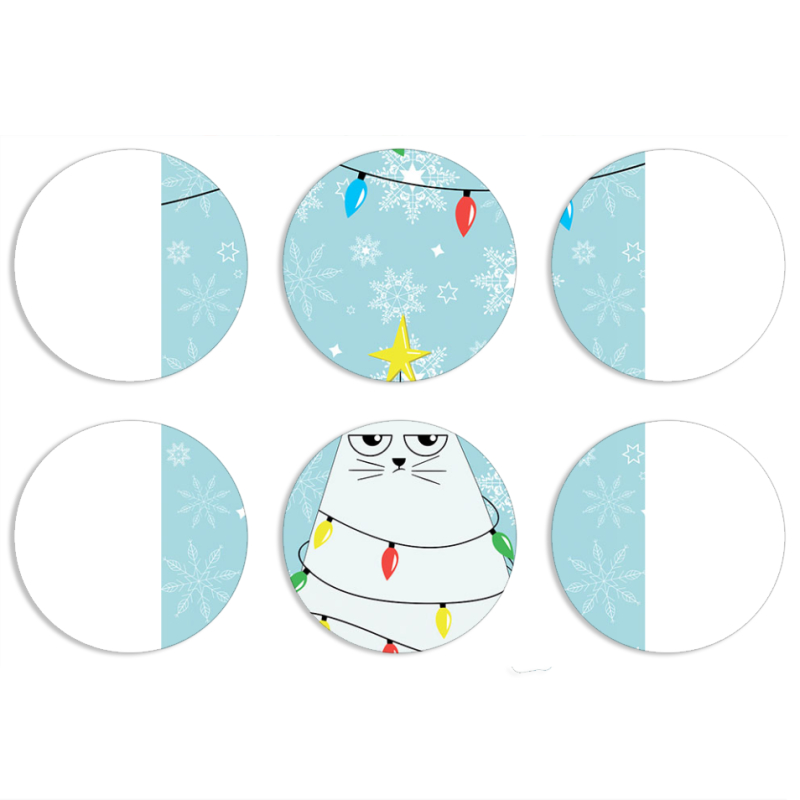 Магнитные фотопазлы круги d55 набор 6 штук 