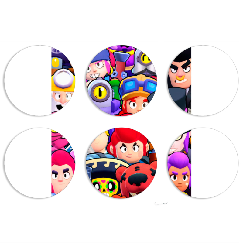 Магнитные фотопазлы круги d55 набор 6 штук 