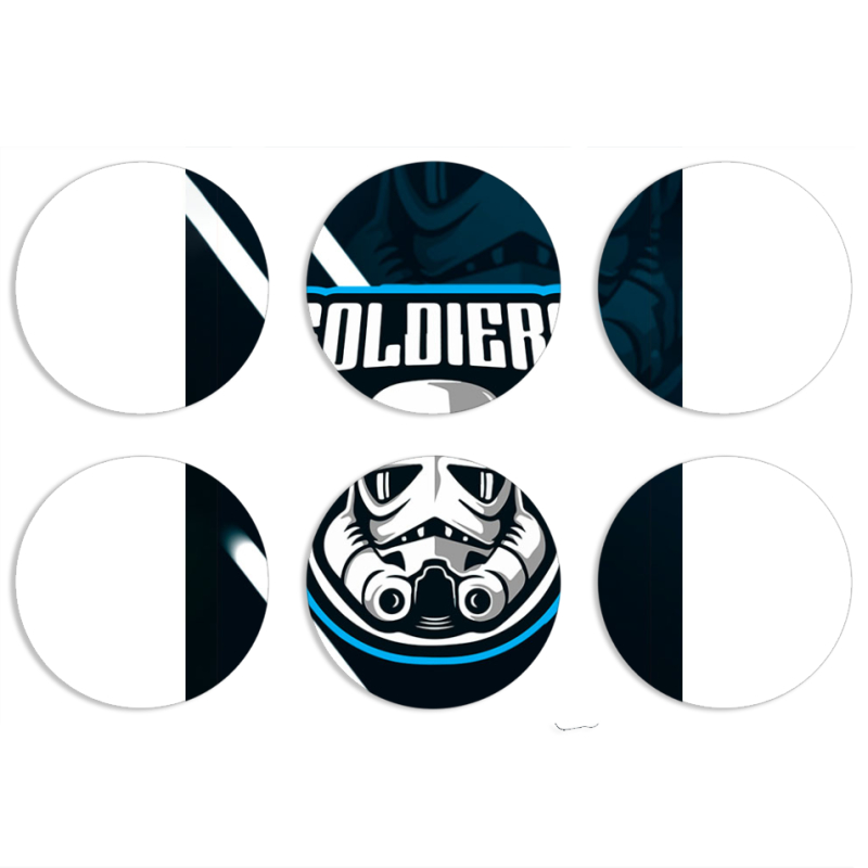 Магнитные фотопазлы круги d55 набор 6 штук 