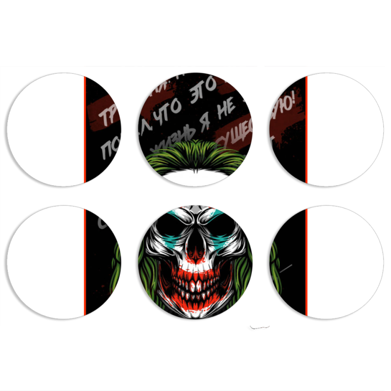 Магнитные фотопазлы круги d55 набор 6 штук 