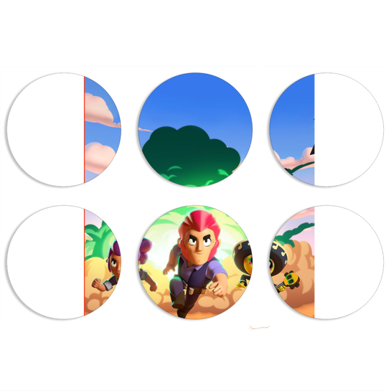 Магнитные фотопазлы круги d55 набор 6 штук 