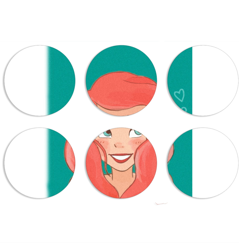 Магнитные фотопазлы круги d55 набор 6 штук 