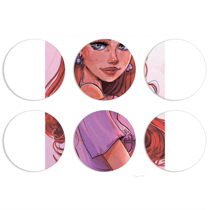 Магнитные фотопазлы круги d55 набор 6 штук 