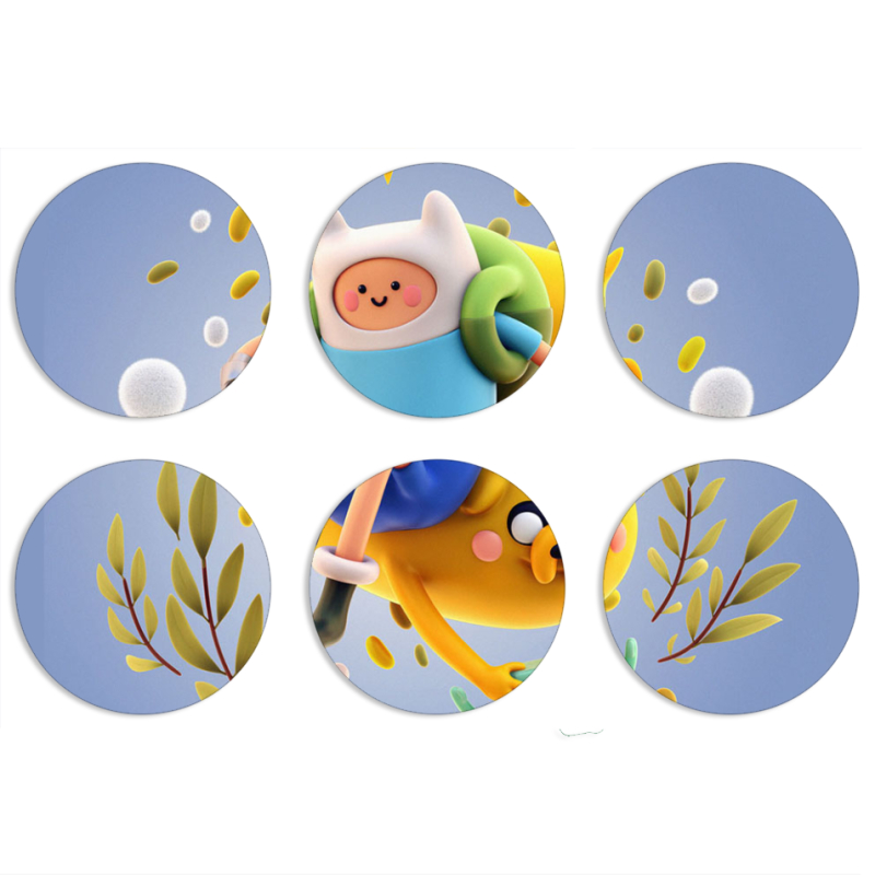 Магнитные фотопазлы круги d55 набор 6 штук 