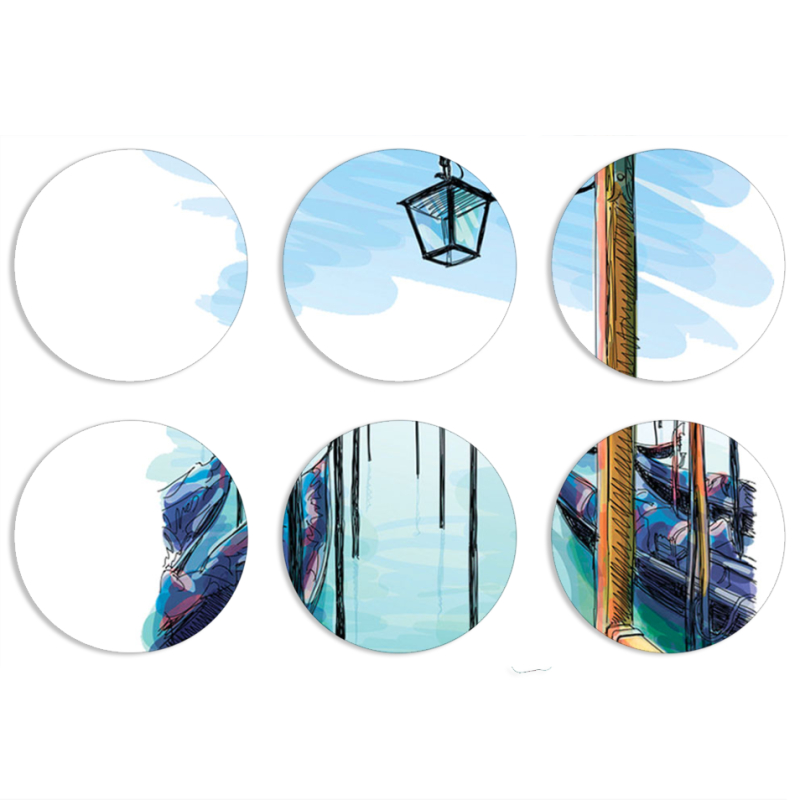 Магнитные фотопазлы круги d55 набор 6 штук 