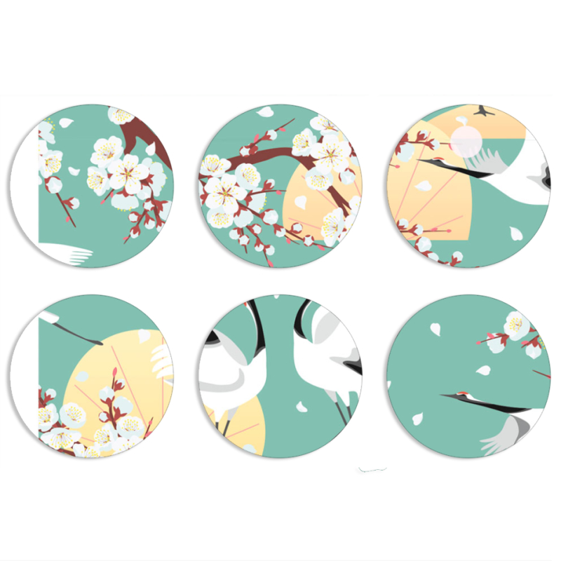 Магнитные фотопазлы круги d55 набор 6 штук 