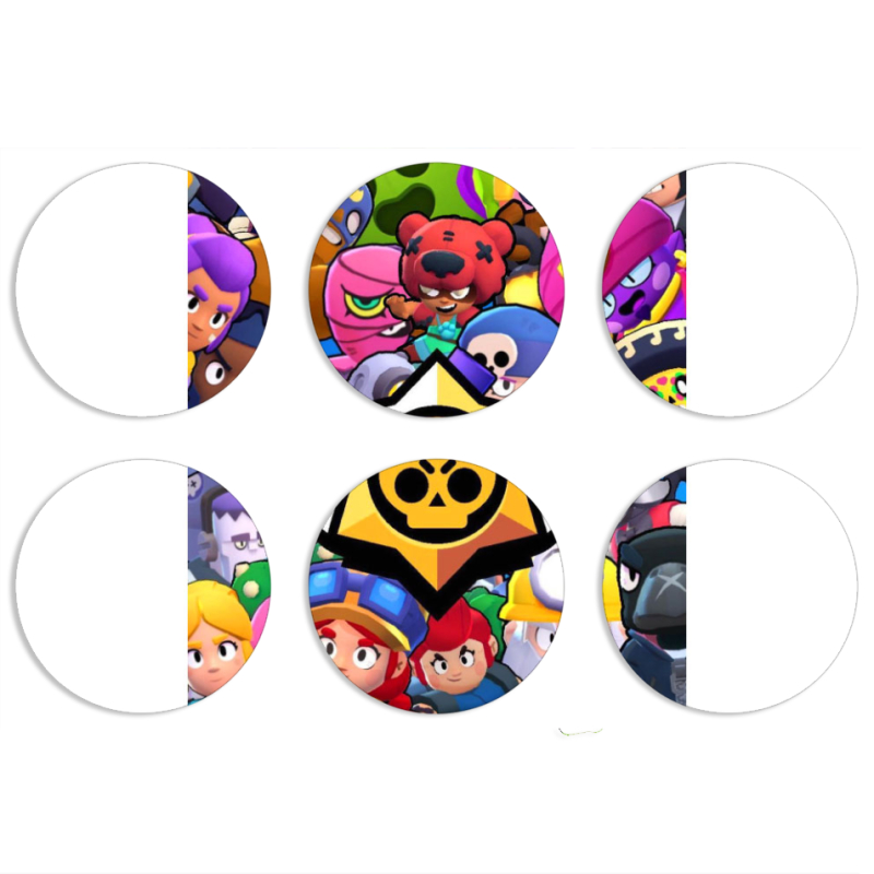 Магнитные фотопазлы круги d55 набор 6 штук 