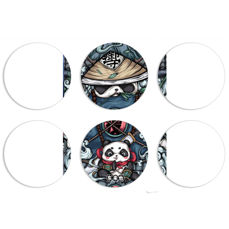 Магнитные фотопазлы круги d55 набор 6 штук Panda Q