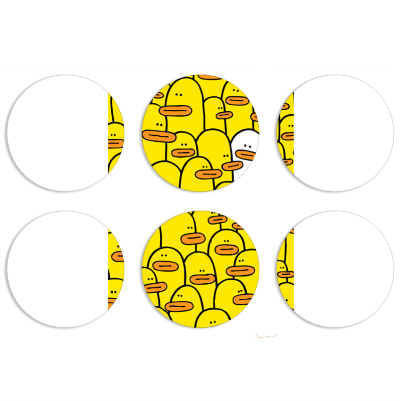 Магнитные фотопазлы круги d55 набор 6 штук Yellow Ducklings