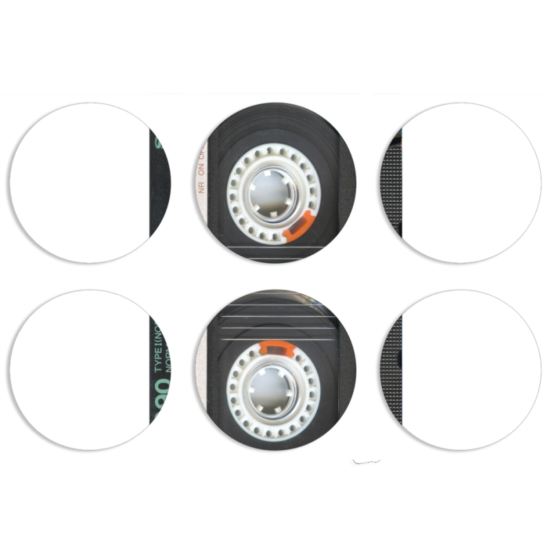 Магнитные фотопазлы круги d55 набор 6 штук Старая касета