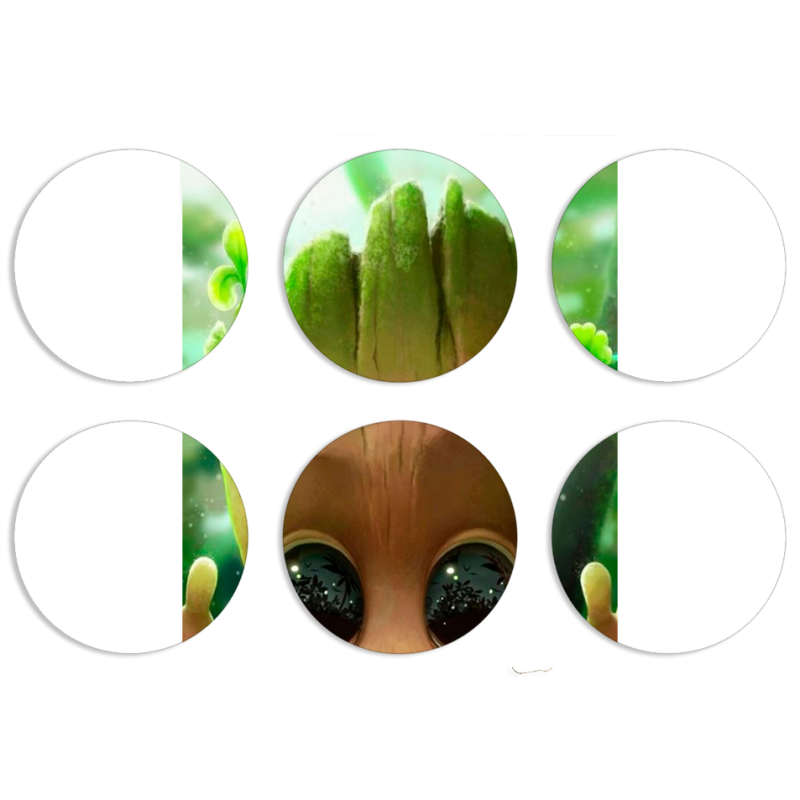 Магнитные фотопазлы круги d55 набор 6 штук Groot