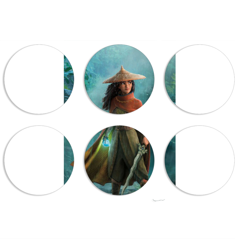 Магнитные фотопазлы круги d55 набор 6 штук Raya