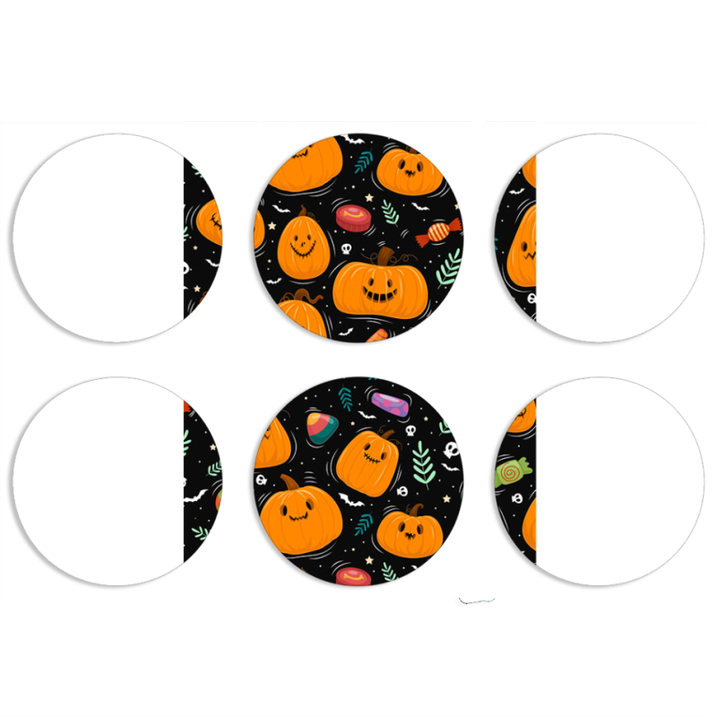 Магнитные фотопазлы круги d55 набор 6 штук Cute Halloween