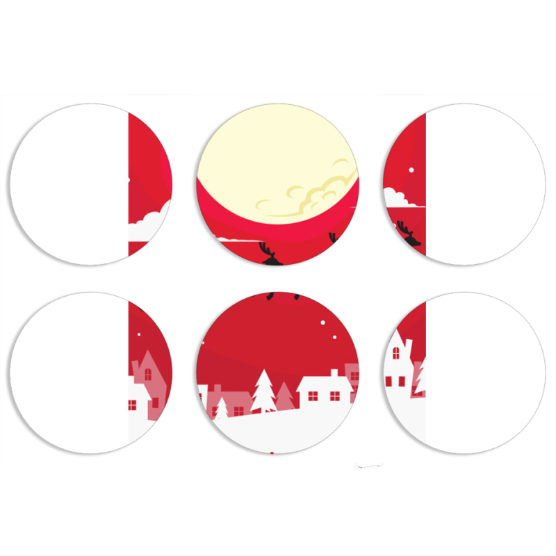 Магнитные фотопазлы круги d55 набор 6 штук 