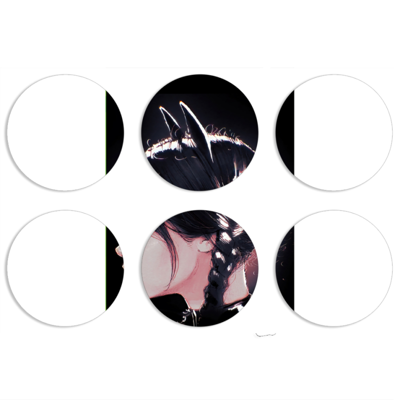 Магнитные фотопазлы круги d55 набор 6 штук Wednesday Davil
