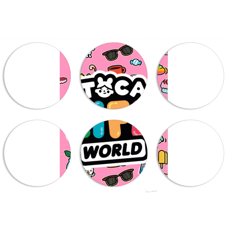 Магнитные фотопазлы круги d55 набор 6 штук Toca Boca Life World