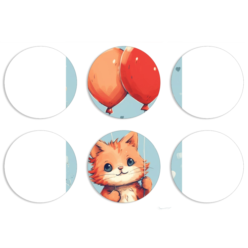 Магнитные фотопазлы круги d55 набор 6 штук 