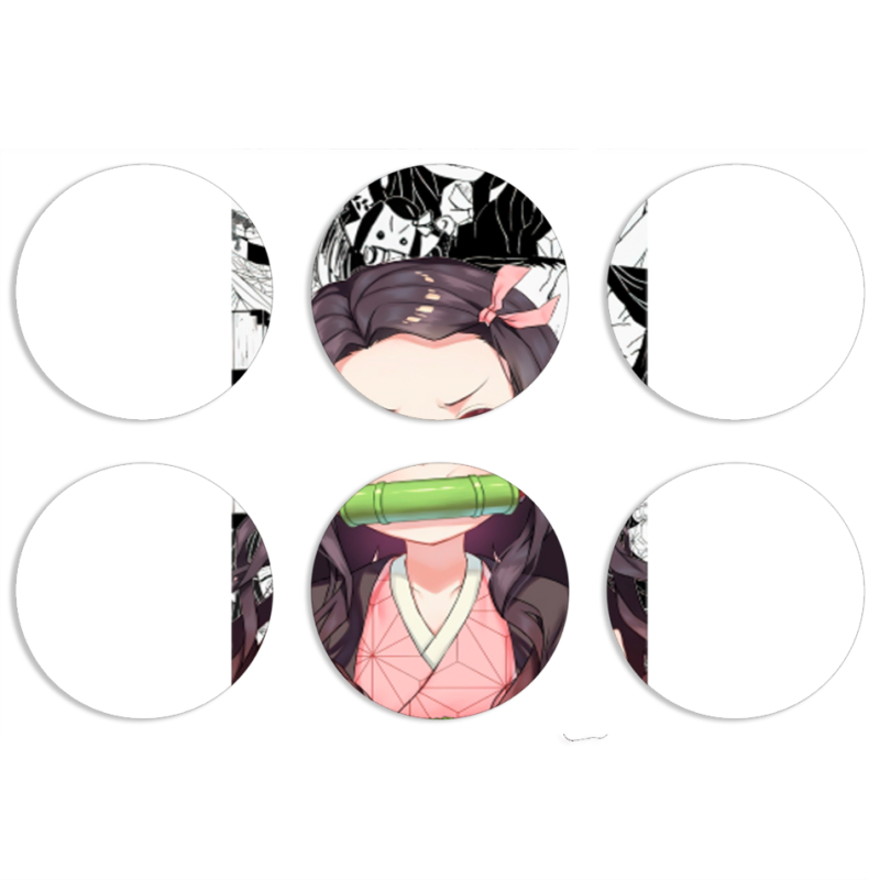 Магнитные фотопазлы круги d55 набор 6 штук 