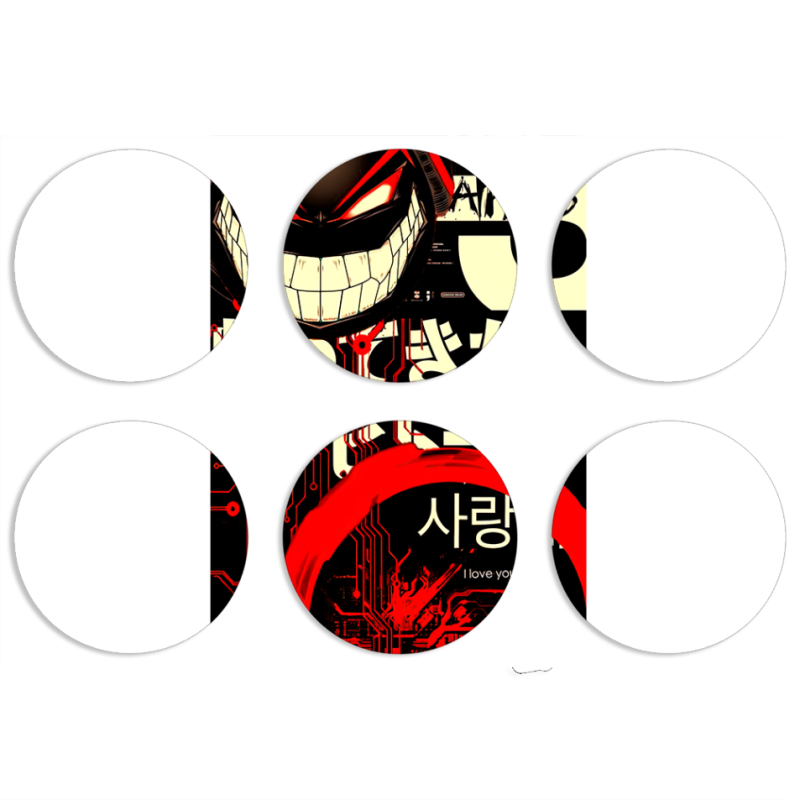 Магнитные фотопазлы круги d55 набор 6 штук 