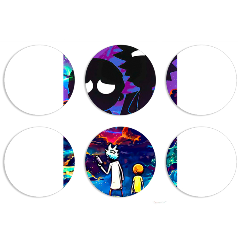 Магнитные фотопазлы круги d55 набор 6 штук 