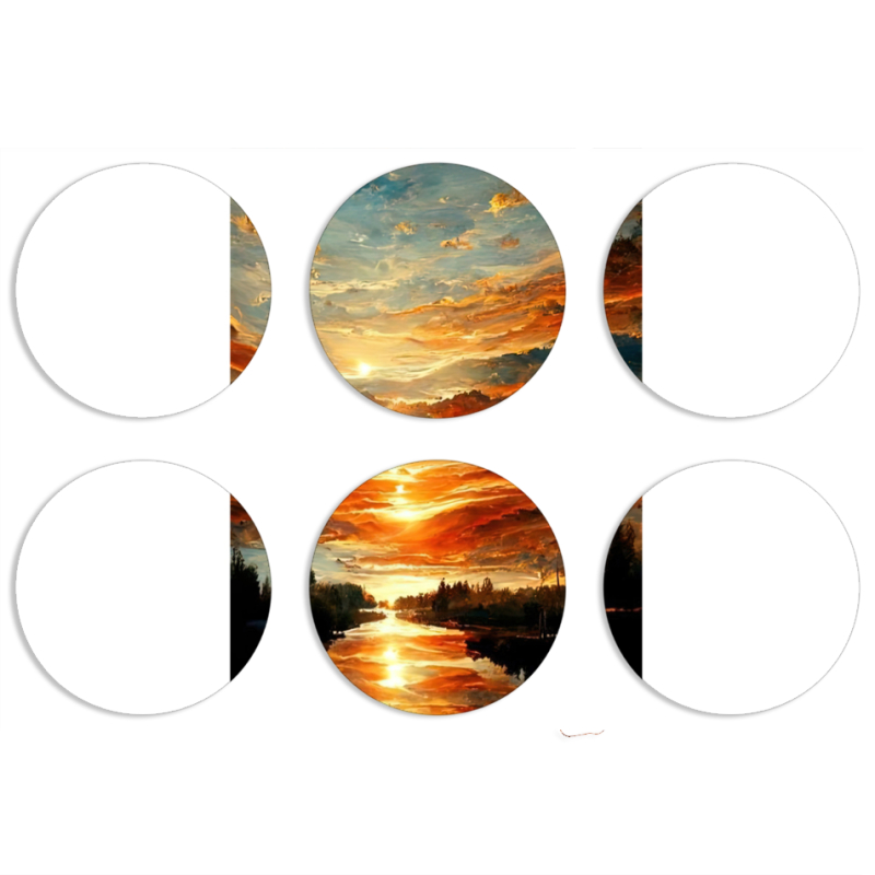 Магнитные фотопазлы круги d55 набор 6 штук 