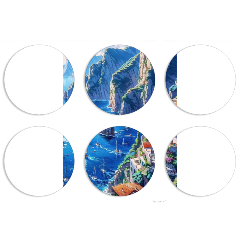 Магнитные фотопазлы круги d55 набор 6 штук 