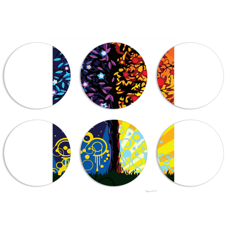 Магнитные фотопазлы круги d55 набор 6 штук Wish Tree