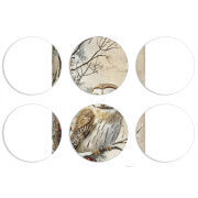 Магнитные фотопазлы круги d55 набор 6 штук Christmas Owl