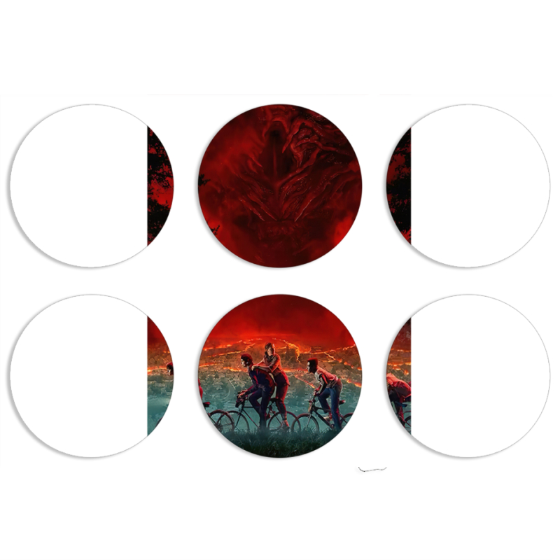 Магнитные фотопазлы круги d55 набор 6 штук 