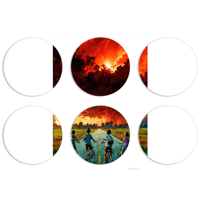 Магнитные фотопазлы круги d55 набор 6 штук 