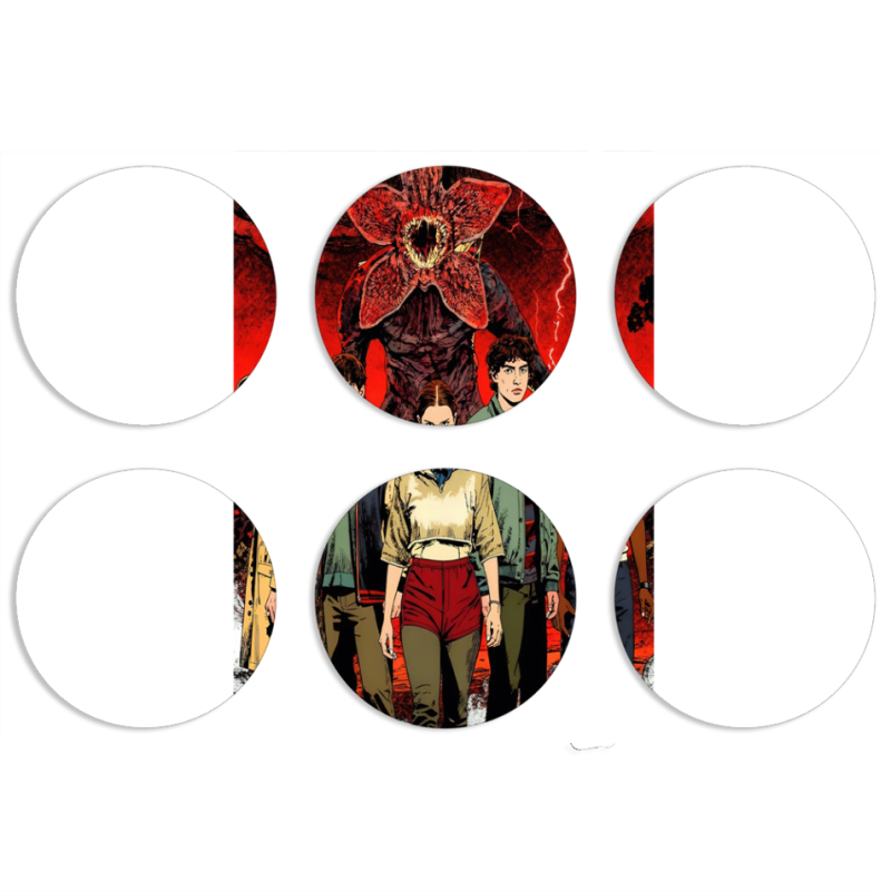 Магнитные фотопазлы круги d55 набор 6 штук 